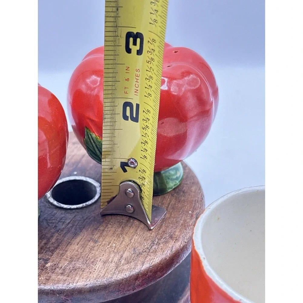 Vintage Tomato Salt & Pepper Toothpick Holder Made In Japan Vegetable Kitchen